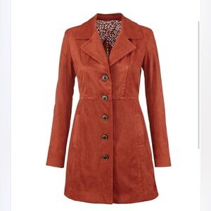 CAbi Penny Lane Rust Faux Suede Jacket Large
